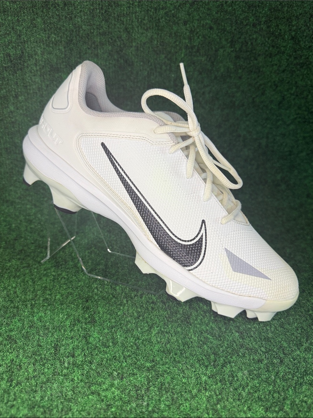Nike Mike Trout Drag-On Baseball Cleats SZ 10.5 (White with Black Swoosh) - Picture 1 of 7